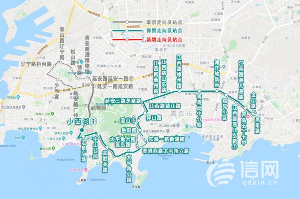 青岛公交604路线29日起优化调整取消动物园等站点