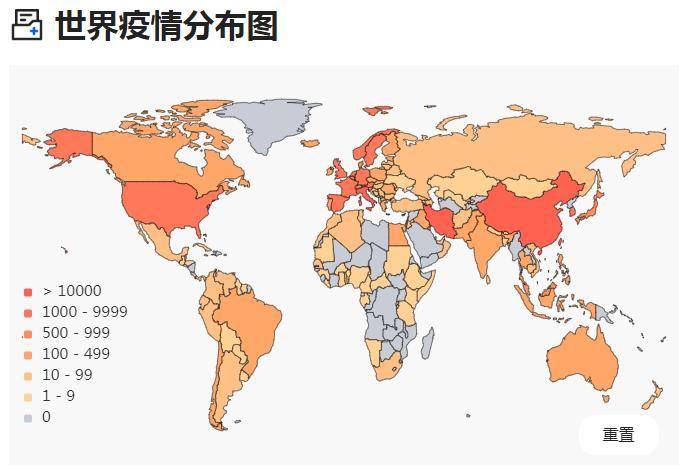 世界疫情分布图