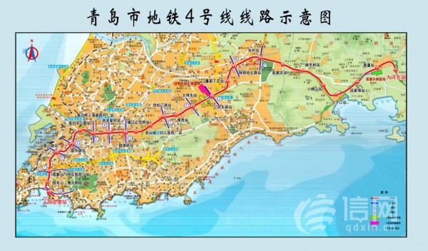 青岛地铁4号线线路示意图 (来源：青岛地铁)