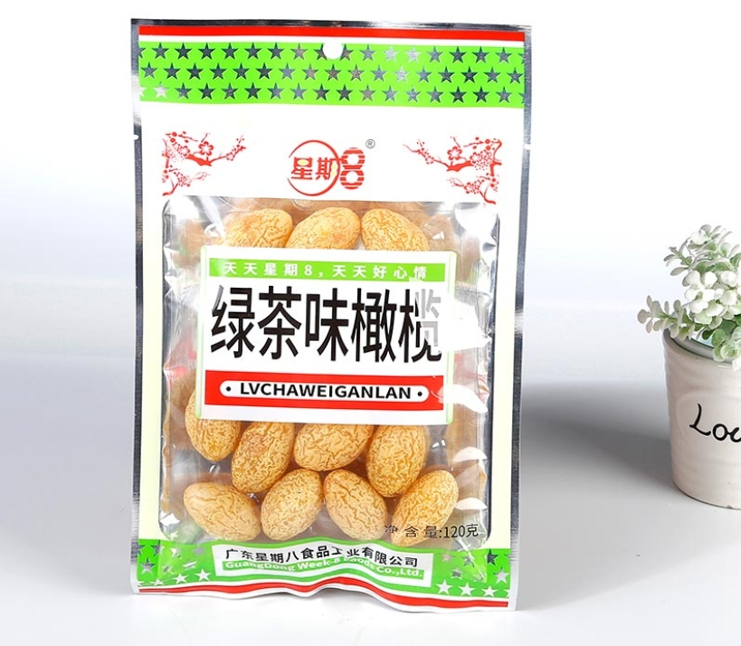 广东星期八食品工业有限公司生产的绿茶味橄榄 （来源：企业官网）