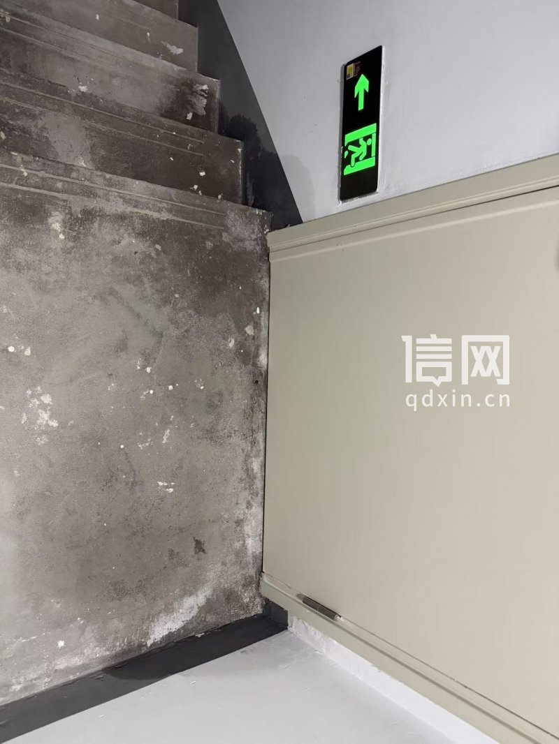 朱女士所在楼栋公区外墙渗水情况。（来源：受访者）