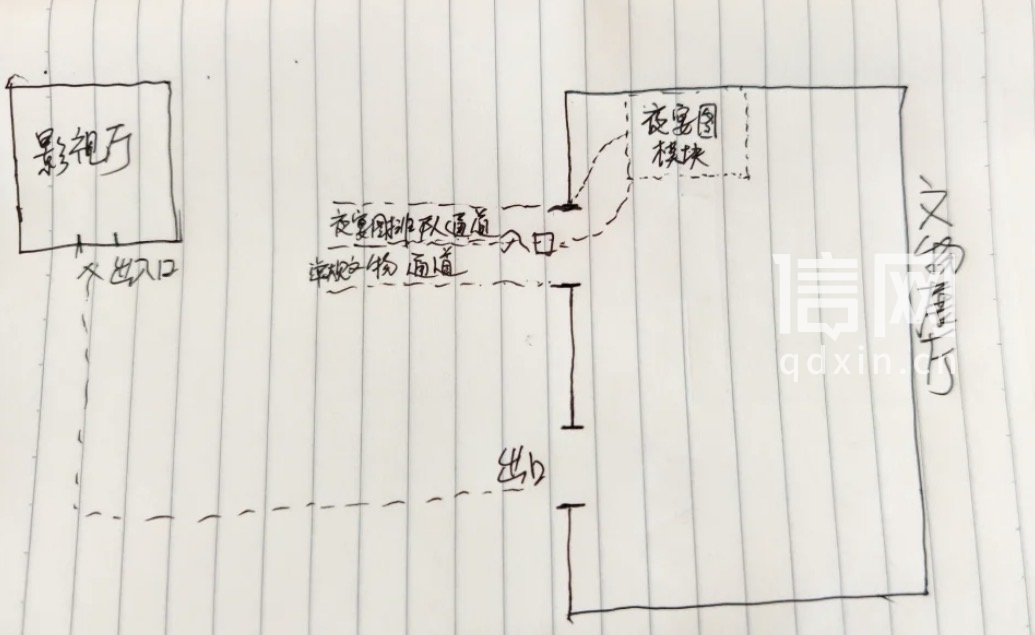 陈先生手绘的“太平年·天下同宁”展览场地示意图。（来源：受访者）