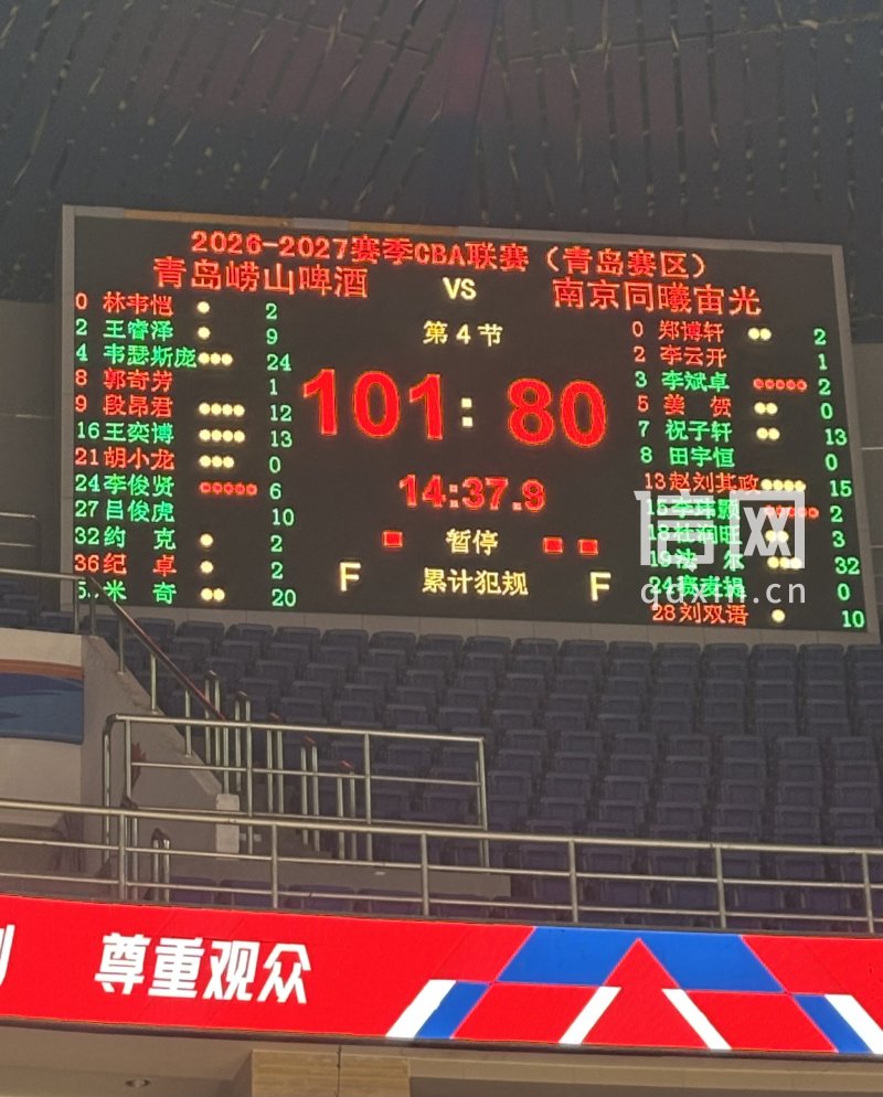 终场比分。（来源：信网记者 谷正原 摄）