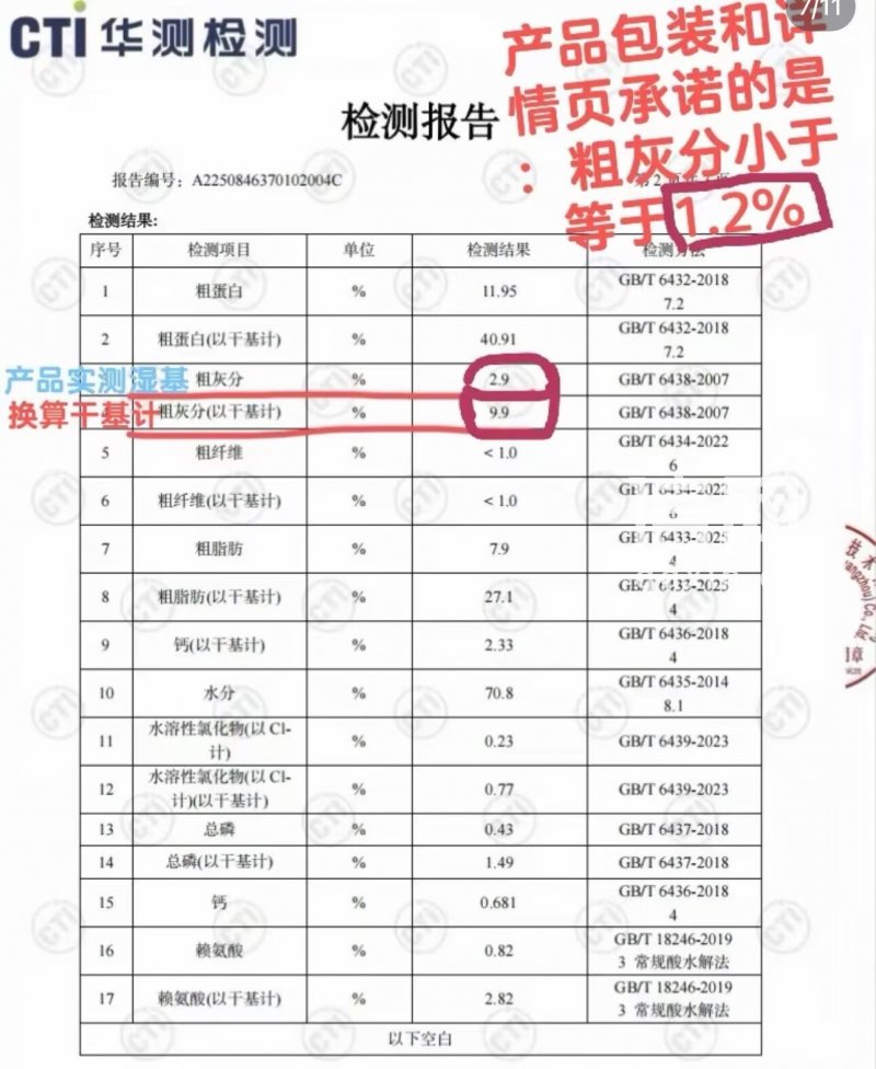 商家客服给消费者提供的检测报告（来源：受访者）
