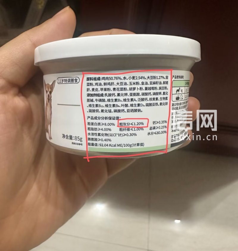 罐头包装上显示的数值（来源：受访者）